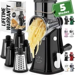 Rotary Cheese Grater 5 Blade Shredder - Manual Jet Black. Fixed Price $36.99.
