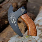 Handmade High Carbon Steel Small Axe Rose Wood Handle Pizza Cutter Hunting Tool.. Fixed Price $34.99.