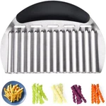 Heavy Duty Stainless Steel Large Crinkle Cutter Wavy Chopper French Fry Slicer. Fixed Price $8.99.