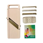 Benriner Super Mandolin Japanese Vegetable Slicer, Wider Frame 4 Blades. Fixed Price $50.50.