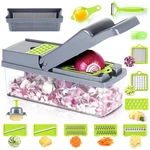 Vesteel 14-IN-1 Vegetable Chopper Clear 8 Blades With Container & Drain Basket. Fixed Price $36.99.