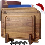 Cutting Boards Large Set Of 7, Acacia Wood Charcuterie Chopping For Kit.... Fixed Price $113.11.