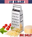 Kitchen Stainless Steel 4-SIDED Box Food Grater Vegetable Cheese Slicer Shredder. Fixed Price $297.01.