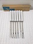 (F5) Pampered Chef Accessory Forks Fondue White Handle #1970 Nib Set Of 3. Fixed Price $16.00.
