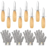 16 Pieces Oyster Shucking Knife Set 8 Stainless Steel Shuckers Bulk .... Fixed Price $34.27.