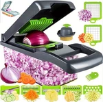 Mezyan Food Vegetable Fruit Chopper Cutter 14-IN-1 Gray Stainless Steel Kitchen. Fixed Price $19.99.