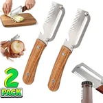 2 Pcs 3-IN-1 Multifunctional Vegetable Peeler With Wooden Handle,julienne Slicer. Fixed Price $11.49.