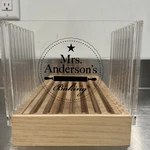 Mrs. Anderson Baking Bread Slicing Guide Wood & Acrylic With Crumb Catcher. Fixed Price $22.00.