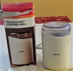 Vtg In Box White Krups Touch Top Coffee Mill 208 Hong Kong Paperwork. Fixed Price $27.99.