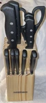 Farberware Knife Set With Wood Block Holder 11 Pcs Included Euc. Fixed Price $24.88.