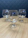 Vtg Leonardo Wine Brandy Cognac Snifter Glasses Crystal Set Of 3. Fixed Price $45.00.