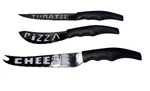 3 Unique Kitchen Knives Tomato, Cheese, And Pizza Cut Outs On Blades (5). Fixed Price $8.99.