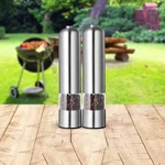 2X Electric Pepper Mill Salt And Grinder Stainless Steel One Touch Button. Fixed Price $7.58.