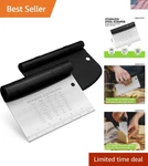Bench Scraper For Baking, Stainless Steel Dough Cutter And Tool Kitch.... Fixed Price $16.10.