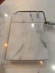 Marble Cheese Slicer With 2 Wires, White, 5"X8", Kitchen Cutting Board. Fixed Price $19.99.