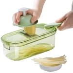 Premius 6-IN-1 Mandoline Slicer With Storage Bin Handle, Green-clear, 1.5 Qu. Fixed Price $17.43.