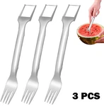 Watermelon Slicer Cutter 2-IN-1 Fork Stainless Steel Fruit Cutting Artifact Lot. Fixed Price $10.49.