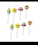 Torune Food Picks 8PC Set/ufo/alien/star/saturn (P-3205). Fixed Price $9.99.
