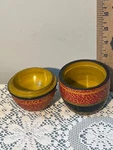 Antique Wooden Egg Shape Trinket (tika?) Box Hand Carved Lacquer PAINTED-G3. Fixed Price $29.90.