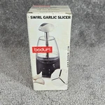 Bodum Swirl Garlic Slicer Black Clear Stainless Steel Kitchen Tool 6761. Fixed Price $25.00.