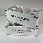 Hendrick's Gin Distilled Bottled Scotland Wood Box Caddy Bar Organizer 2X. Fixed Price $69.95.