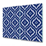 Glass Chopping Board Porcelain Indigo Persian Ikat Blue And White Photo 2X30X52. Fixed Price $49.99.
