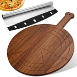 Pizza Cutter And Round Board Gift Set 16 Inch Paddle Cutting With.... Fixed Price $68.93.