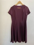 New Brooks Brothers Burgundy Pleated Dress 8 Crew Neck Short Sleeves Ladylike. Fixed Price $44.99.
