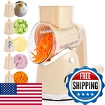 Susteas Rotary Cheese Grater With Handle, Vegetable Slicer, 6 Interchangeable. Fixed Price $60.04.