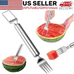 Watermelon Slicer Cutter 2-IN-1 Fork Stainless Steel Fruit Cutting Artifact Tool. Fixed Price $9.99.