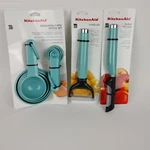 Set Of 11 Kitchenaid Measuring Cups Spoons Euro Y-peeler Haqa Aqua Sky. Fixed Price $63.24.