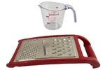 Goodcook Kitchen Tools Set 2-CUP Measuring & Red Handheld Grater. Fixed Price $13.10.