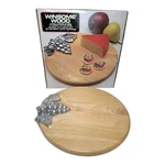Charcuterie Winsome Wood 12 Round Cheese Board Pewter Grapes 1993 W/ Box New. Fixed Price $29.95.