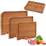 3-PCS Wood Cutting Board Set With Innovative Stand Durable Double Sided Bam.... Fixed Price $60.70.