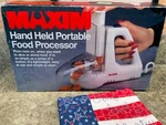 Vintage Hand Held Food Processor Maxim New Box FP-10. Fixed Price $10.95.