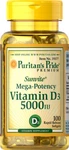 Puritan Pride Mega Potency Vitamin D3 (5000 Iu) (100) Rapid Release Softgels. Fixed Price $1888.57.