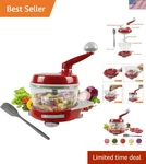 Kirkwood Manual Food Processor Multi Function Chopper Grinder Slicer Dicer 6 Cup. Fixed Price $69.34.
