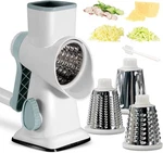 Cheese Grater Crank Rotary Vegetables Shredder With Handle, 3-IN-1 White. Fixed Price $24.64.