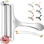 Zulay Kitchen Cheese Slicer, Stainless Steel, 2 Extra Wires, Silver. Fixed Price $27.99.