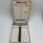 Vintage 80S Fox Run Craftsmen Cheese Slicer Coupe Fromage Wood Handle With Box. Fixed Price $19.97.