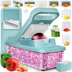 Prepnaturals Vegetable Chopper & Mandoline Slicer - 12 1, Blue/white. Fixed Price $23.98.