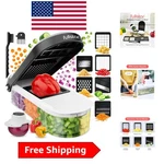 Durable Stainless Steel Food Chopper With 6 Sharp Blades Easy Clean Design. Fixed Price $37.99.