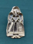 Vintage Tin Folk B Cukla Lady Heart Dress Cookie Cutter 6" X 3.5" (25). Fixed Price $75.00.