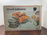 Vintage Mouli-julienne Food Slicer Grader Model 445 Original Box & Discs. Fixed Price $25.00.