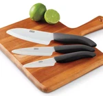 Kyocera Ceramic 3 Piece Kitchen Knife Set Paring Utility Santoku Made Japan. Fixed Price $67.99.