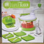 Cook Works 13-PIECE Manual Food Slicer Set Non-skid Green/white EKS6471. Fixed Price $29.00.
