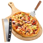 3 Pcs Christmas Gifts Wooden Pizza Peel 12" X 14" Set, With Rocker Cutter Spa.... Fixed Price $36.97.
