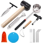 Coconut Opener Tool Set, Safe & Easy Young Mature Black Hammer. Fixed Price $41.94.