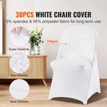 White Stretch Spandex Covers - 30 Pcs, Folding Kitchen Chairs Cover, Unive. Fixed Price $51.34.