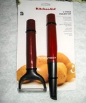 Kitchenaid Red Peeler Set - Y & Euro Steel Blade Covers New. Fixed Price $23.70.